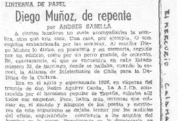 Diego Muñoz, de repente
