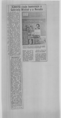 Icarito rinde homenaje a Gabriela Mistral y a Neruda.