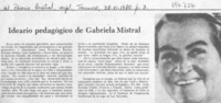 Ideario pedagógico de Gabriela Mistral.