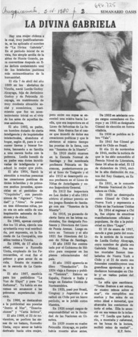 La divina Gabriela