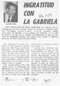 Ingratitud con la Gabriela.