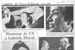 Homenaje de UN a Gabriela Mistral.