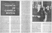 Vigencia de Gabriela Mistral.