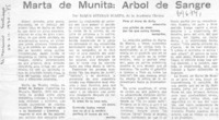 Marta de Munita: Arbol de sangre