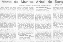 Marta de Munita: Arbol de sangre