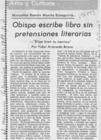 Obispo escribe libro sin pretensiones literarias