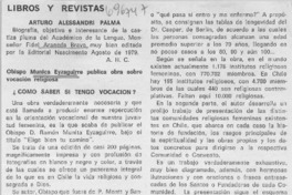 Obispo Munita Eyzaguirre publica obra sobre vocación religiosa.