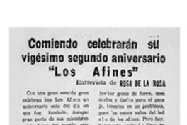 Comiendo celebrarán su vigésimo aniversario "Los Afines" : [entrevista]
