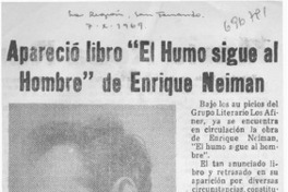Apareció libro "El humo sigue al hombre" de Enrique Neiman.