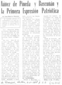 Núñez de Pineda y Bascuñán y la primera expresión patriótica