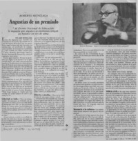 Angustias de un premiado : [entrevista]