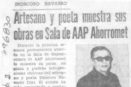 Artesano y poeta muestra sus obras en Sala de AAP Ahorromet.