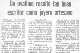 Un Ovallino resultó tan buen escritor como joyero artesano.