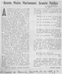 Ronnie Muñoz Martineaux: Acuario poética