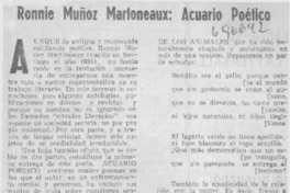 Ronnie Muñoz Martineaux: Acuario poética