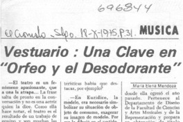 Vestuario, una clave en "Orfeo y el desodorante"