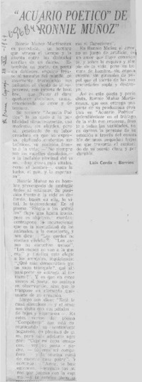 Acuario poético" Ronnie Muñoz"