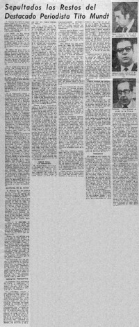 Sepultados los restos del destacado periodista Tito Mundt.