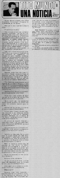 Tito Mundt: una noticia