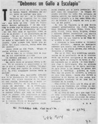 "Debemos un gallo a Esculapio"