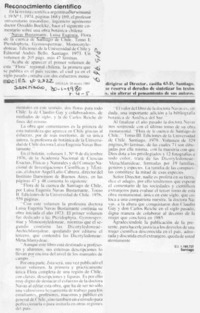 Reconocimiento científico.