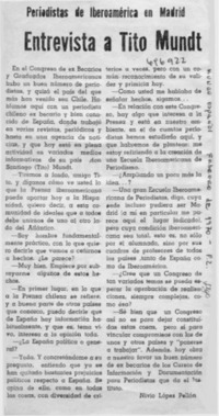 Entrevista a Tito Mundt : [entrevista]