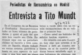 Entrevista a Tito Mundt : [entrevista]