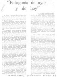 Patagonia de ayer y de hoy.