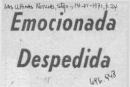 Emocionada despedida a Tito Mundt.
