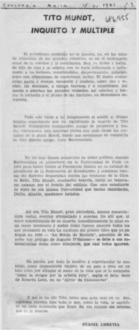 Tito Mundt, inquieto y múltiple