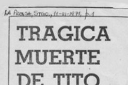 Trágica muerte de Tito Mundt.