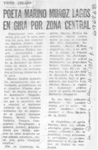 Poeta Marino Muñoz Lagos en gira por zona central.