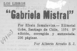 Gabriela Mistral"