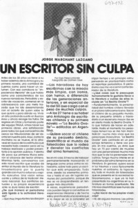 Un escritor sin culpa : [entrevista]