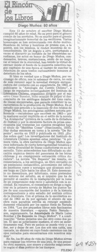 Diego Muñoz, 80 años