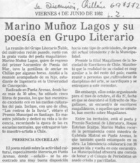 Marino Muñoz Lagos y su poesía en Grupo Literario.