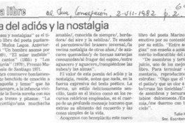 Poesía del adiós y la nostalgia