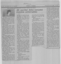 El escritor debe consebir mundos universales": [entrevista]