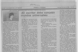 El escritor debe consebir mundos universales": [entrevista]