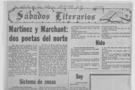 Martínez y Marchant: dos poetas del norte.