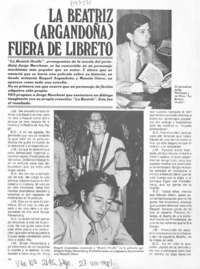 La Beatriz (Argandoña) fuera de libreto : [entrevista]