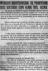Marcos Montenegro el profesor que escribe con ojos de alma.