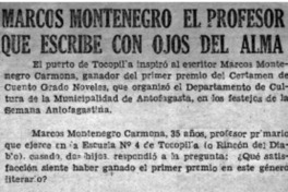 Marcos Montenegro el profesor que escribe con ojos de alma.