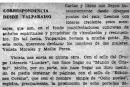 Correspondencia desde Valparaíso