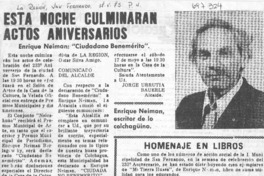 Esta noche culminarán actos aniversarios