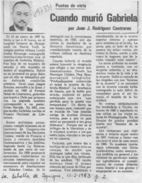 Cuando murió Gabriela