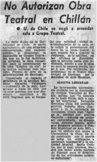 No autorizan obra teatral en Chillán.
