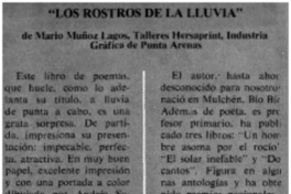 Los rostros de la lluvia".