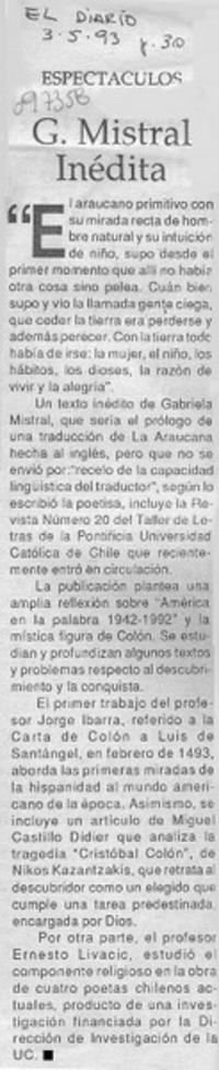 G. Mistral inédita.