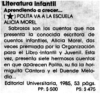 Polita va a la escuelita.